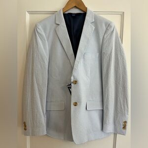 Boy's Light Blue Seersucker Sport Coat